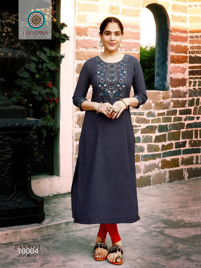 Parrot Vol 10 By Aaradhna Embroidery Kurti Catalog